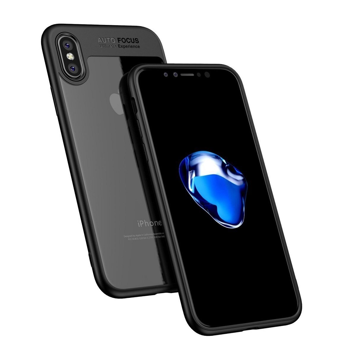Husa de protectie ultraslim pentru iPhone X, carcasa spate, Negru