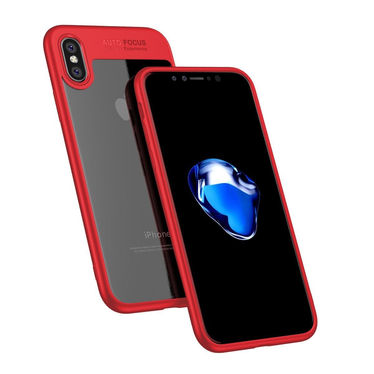 Husa de protectie ultraslim pentru iPhone X, carcasa spate, Rosu