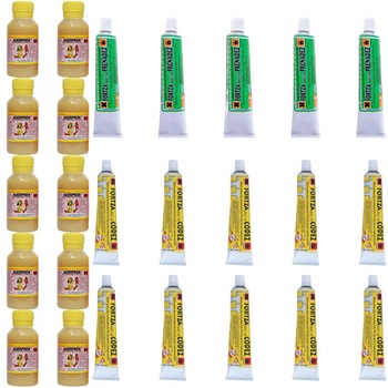 Pachet - 10 x Aderpren lipici tip prenadez pentru piele, 50 ml + 10 x Adeziv Codez, 50 ml + 5 x Prenadez tub, 50 ml Pachet - 10 x Aderpren lipici tip prenadez pentru piele, 50 ml + 10 x Adeziv Codez, 50 ml + 5 x Prenadez tub, 50 ml