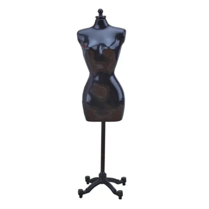 Manechin display pentru femei din plastic, reglabil, negru, set 10 buc., dim. aprox. 21,5 x 12,5 cm