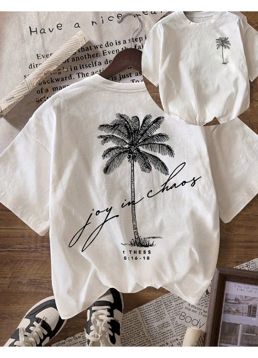 Tricou Alb Relaxed Fit Evendi, Alb