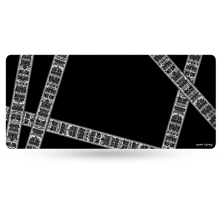 Deskmat Mousepad QwertyKey Shadow Waterproof, Margini Cusute, Grosime 4mm, Spate Cauciucat