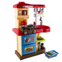 bucatarie interactiva pentru copii cu lumini si sunete cuptor masina de spalat vase hota cos cumparaturi  multiple accesorii butoane rotative little happy chef imagen 34_0_
0