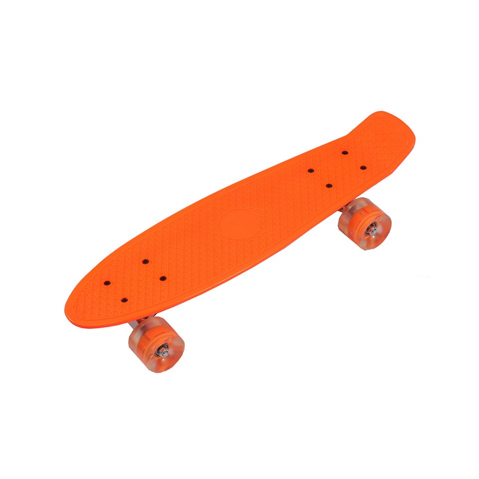 Penny Board Action® cu roti LED, Aluminium, Oranj