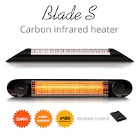 Incalzitor terasa Veito Blade S 2,5kW, fibra Carbon, Aluminiu, Telecomanda, 4 Trepte, Afisaj LED, IP55, Negru