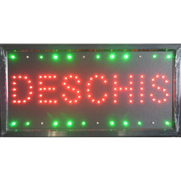 Reclama LED -Deschis- afisaj rosu si verde, de interior