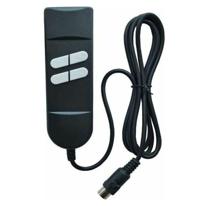 Telecomanda controler fotoliu cu ridicare MA-K0446-260805-261, 2 butoane, conector 5 pini, compatibil Okin/DeltaDrive/BetaDrive si majoritatea fotoliilor lift, negru