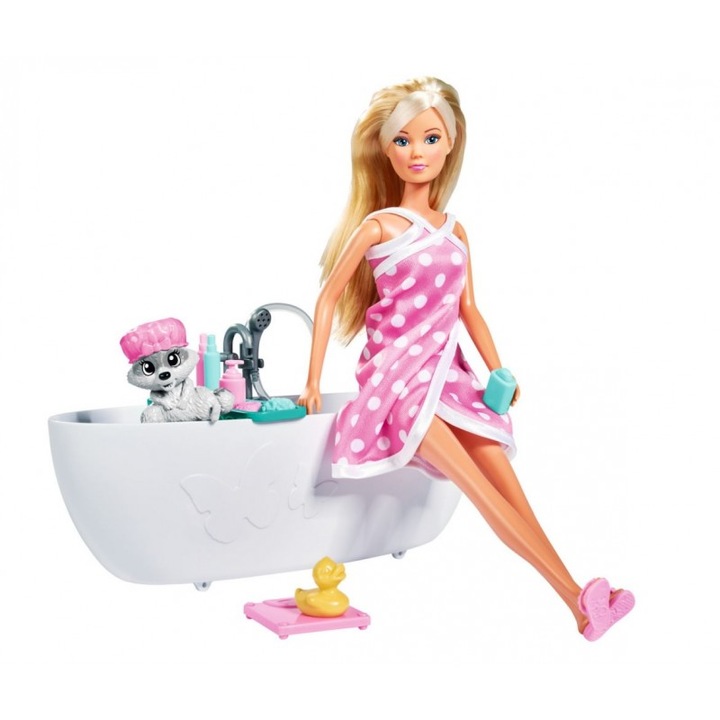 Set de joaca baie Steffi Love 20 piese cu animalut de companie raton