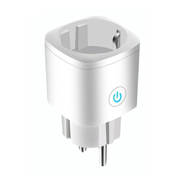 Priza inteligenta YANYXR BCS3156874, Wi-Fi 2.4 GHz, control vocal, cronometru, 16 A max, 110-125 V, 1100 W, alb