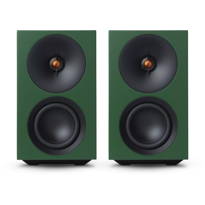 Boxe active Cambridge Audio L/R S, Bluetooth aptX HD, 2 x 50W, USB-C, Optical, RCA, iesire Subwoofer, telecomanda, Verde