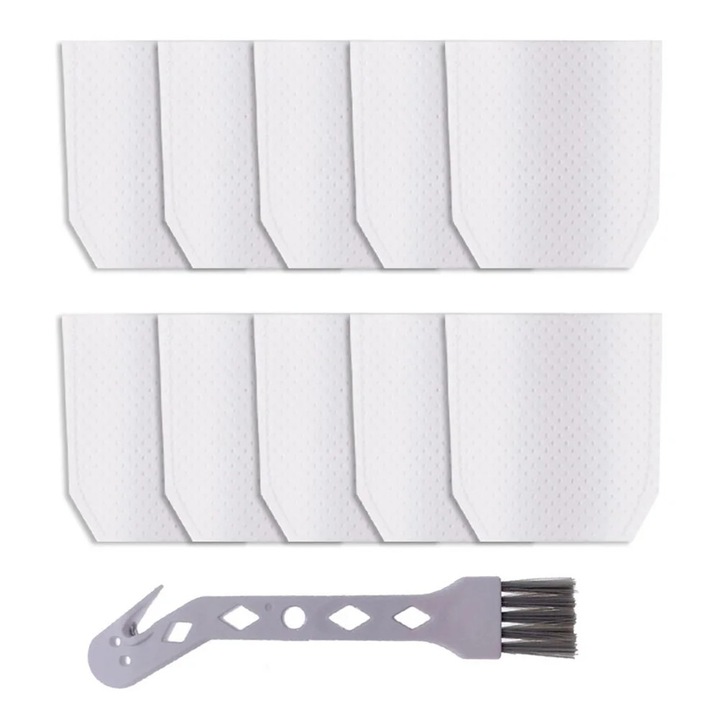 Filtre textile YANYXR T-03193 pentru aspirator, compatibile Makita XLC02/LC01/BCL180, alb, set 10 + perie