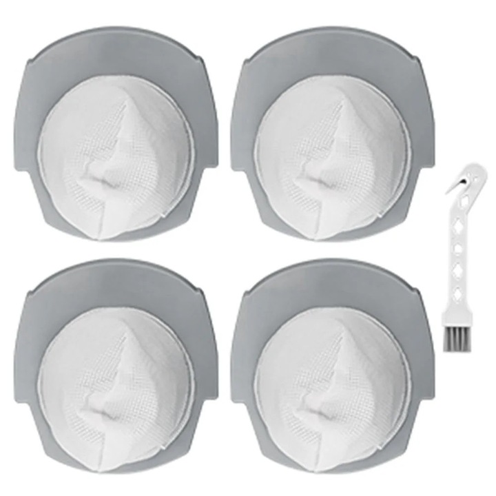 Set filtre pentru aspirator YANYXR compatibile cu Bissell 3-in-1 Turbo Lightweight 2610/2611, p/n 1620624, spalabile, gri/alb, 4 buc + perie
