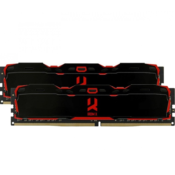 Memorie RAM, GoodRam, DDR4, 16 GB, 2666 MHz, CL16, SR, DIMM, IRDM X Series, 2 piese, Negru/Rosu