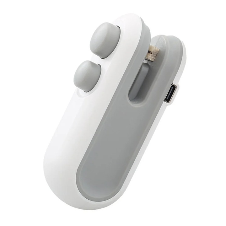 YANYXR BCS3160116 hordozható hőhegesztő, USB-C újratölthető, kézi nyomásos hegesztés, ABS, fehér/szürke, 9.5 x 4.5 x 3.3 cm