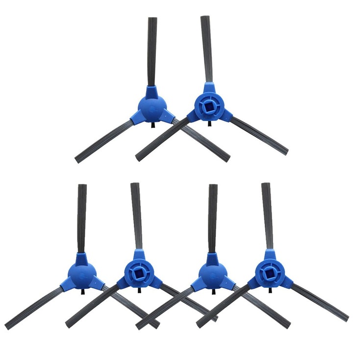 Perii laterale YANYXR BCS3160381 pentru Solac Lucid i10, design anti-incurcare, albastru/gri, set 6 buc.