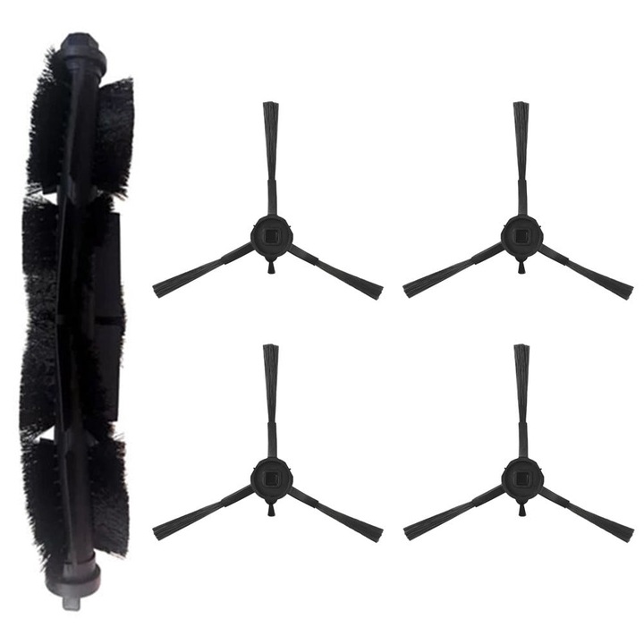 Set perii de schimb pentru aspirator robot YANYXR pentru HONOR Robot Cleaner R2, 1 perie centrala rotativa + 4 perii laterale, negru, P/N BCS3160537