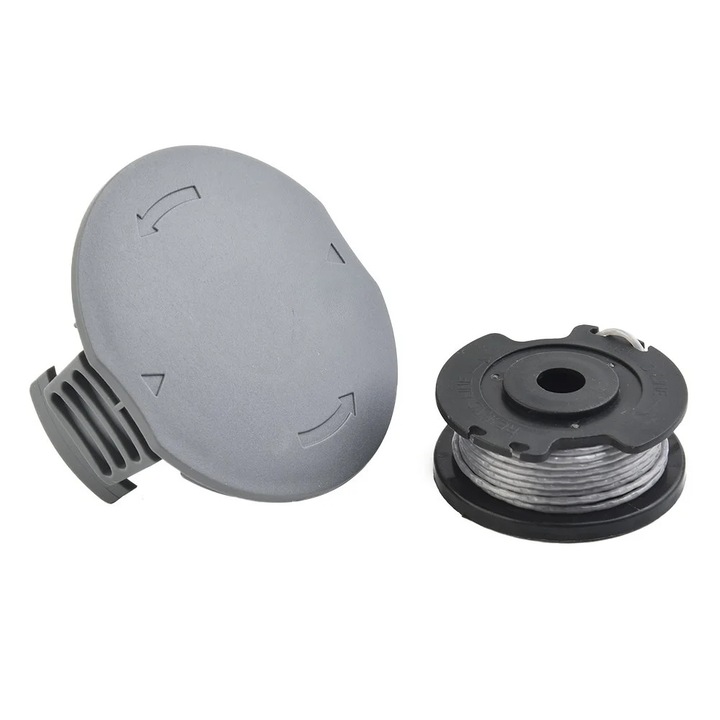 Set capac spula YANYXR pentru Bosch EasyGrassCut 18-230/18-26/18-260/23/26, include cap F016F05320 si bobina F016800569, fir nylon 6 m O1.65 mm, gri/negru