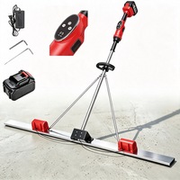 Rigla Vibranta Electrica Finisare Beton, Wulnar, 6500mA, 9 Trepte de Viteza, cu 1 Acumulatori Li-ion, pentru Finisare Beton, Potrivit pentru Santiere, Alei de Acces, 1.8 m, Rosu