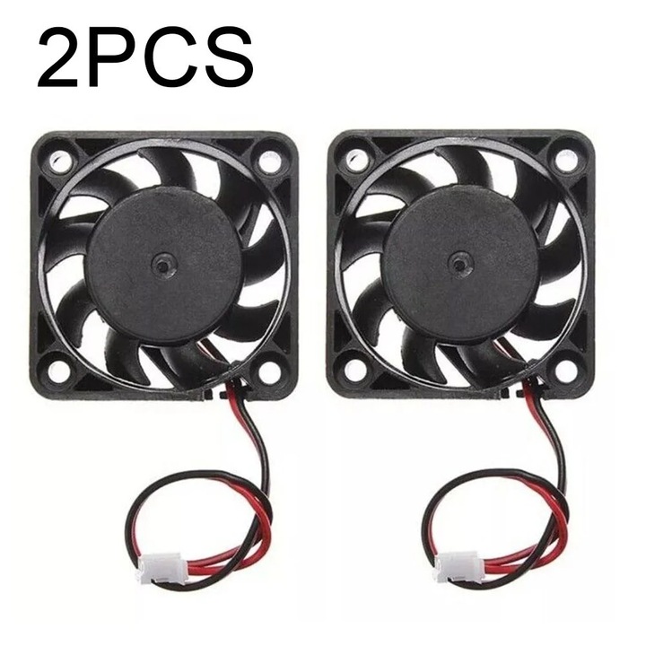 YANYXR BCS3162016 kefe nélküli hűtőventilátor, 40x40x10mm, DC 12V, 2 tűs, 6200 RPM, fekete, 2 db-os készlet
