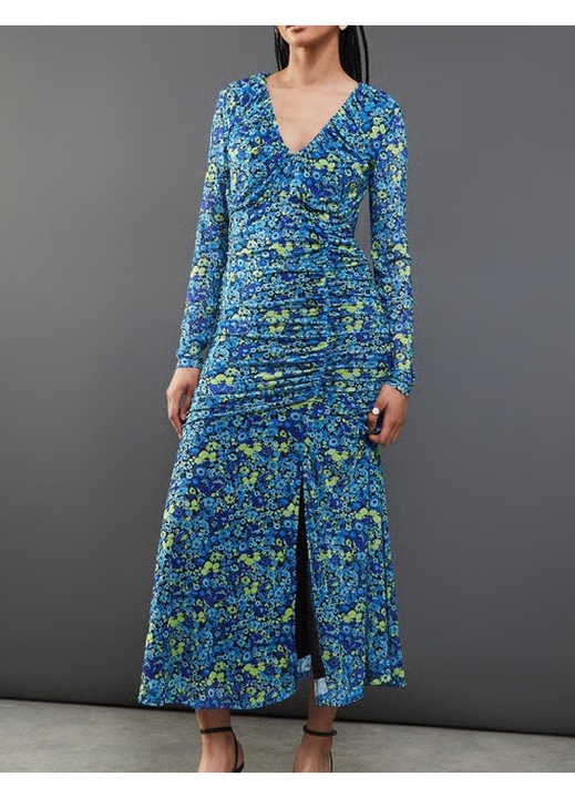 Rochie lunga Evendi, floral print
