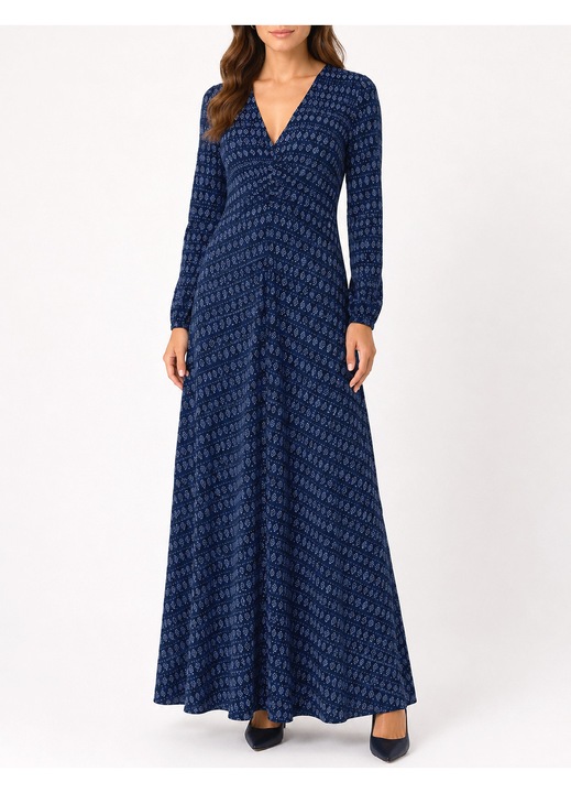 Rochie lunga Evendi, Lung Casual maneci lungi, Albastru, marime S