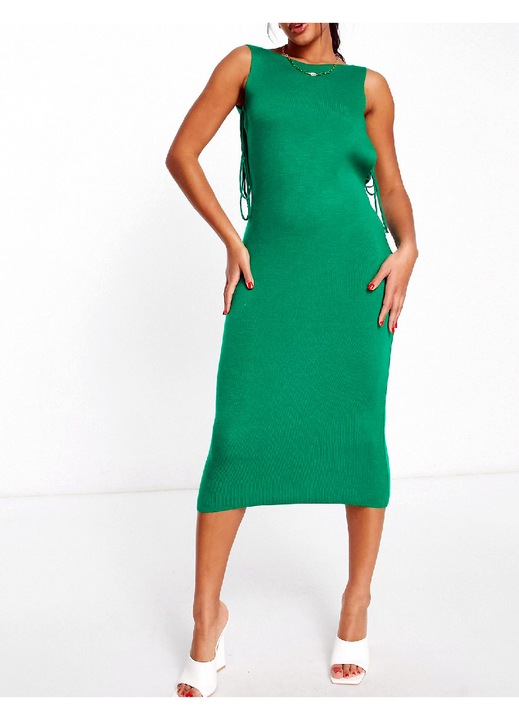 Rochie medie Evendi, casual, verde, mărime, Verde