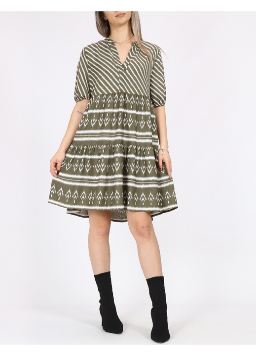 Rochie scurtă Evendi, verde, stil casual, Verde