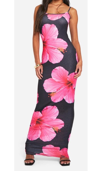 Rochie lunga Evendi, Lung Casual, Floral print, marime L