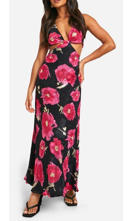 Rochie lunga Evendi, floral print, marime L