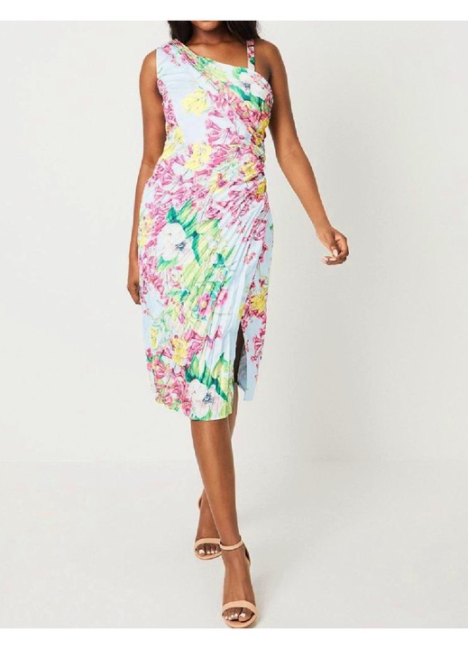 Rochie medie Evendi, floral print, marime M, de ocazie, fara maneci