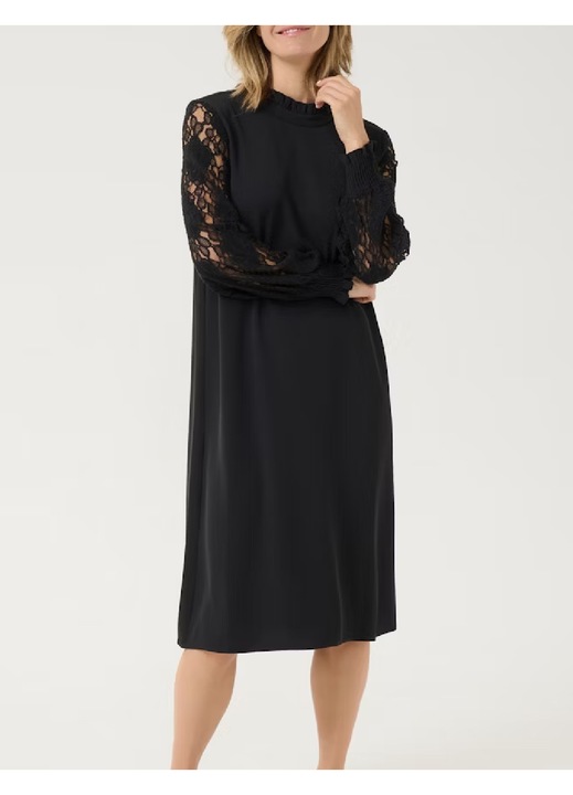 Rochie medie Evendi, de ocazie, maneci lungi, negru, M INTL