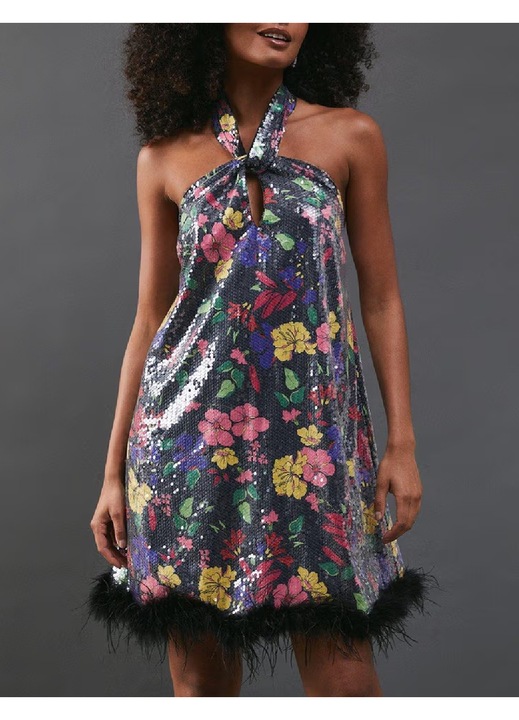 Rochie multicoloră Evendi, de ocazie, Multicolor