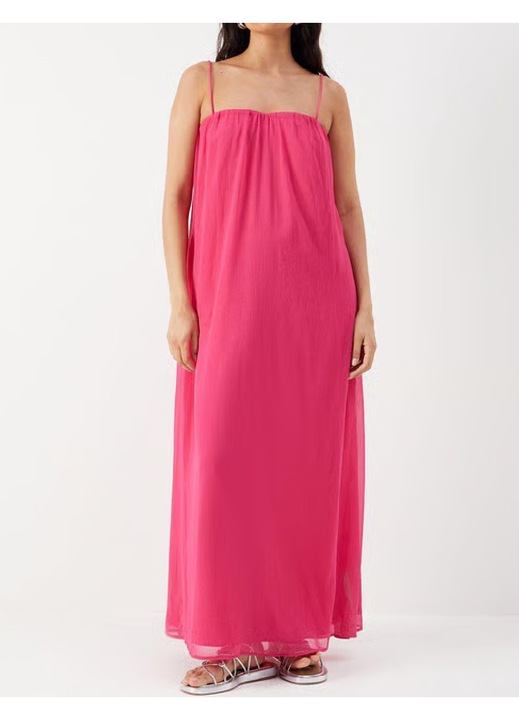 Rochie lunga Evendi, roz, casual, Roz