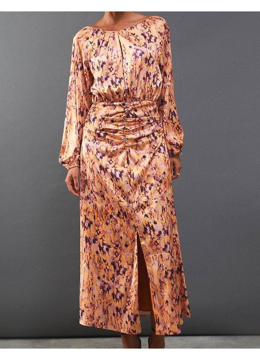 Rochie Evendi, de ocazie, maneci lungi, multicolor, Multicolor