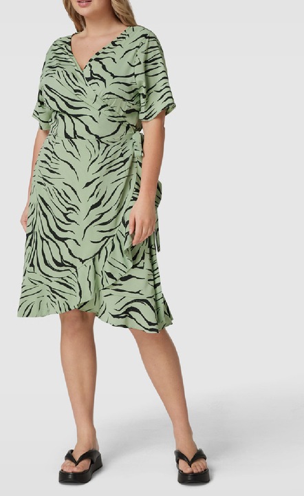 Rochie scurta Evendi, Scurt Casual maneci scurte, Verde, marime L