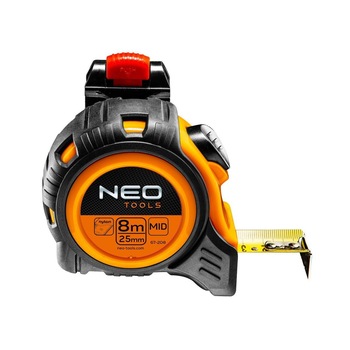 Ruleta autostop 8 m x 25 mm, prindere la curea, Neo Ruleta autostop 8 m x 25 mm, prindere la curea, Neo