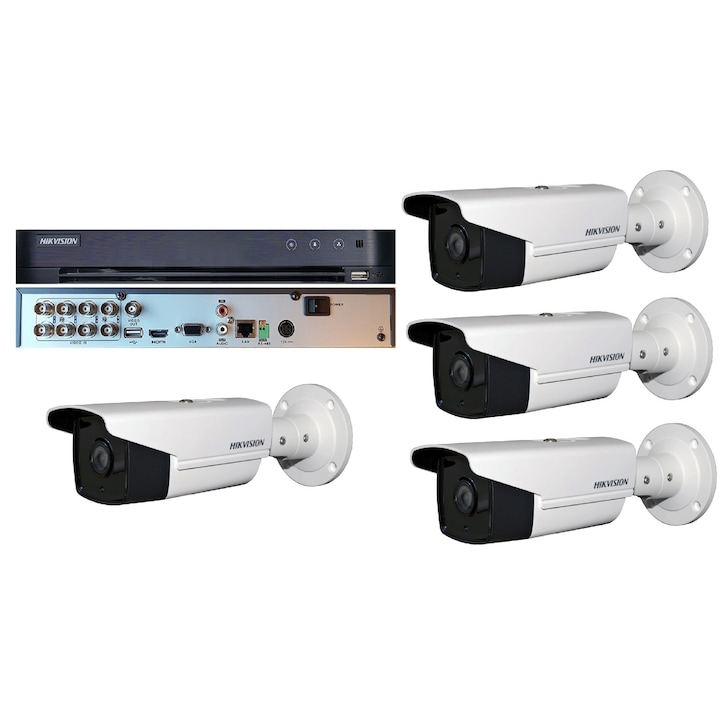 Kit Supraveghere 4 Camere 2MP Full HD Exterior 80m ARRAY EXIR + DVR 8 canale video / 1 canal audio, 1080P