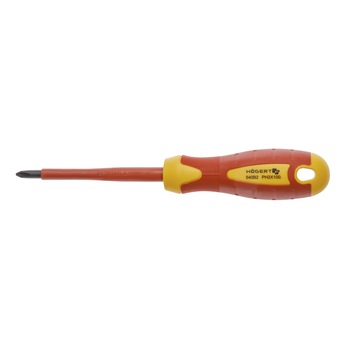 Surubelnita electrician cruce PH2 100 mm, HOEGERT, testata VDE 1000V, otel S2 Surubelnita electrician cruce PH2 100 mm, HOEGERT, testata VDE 1000V, otel S2