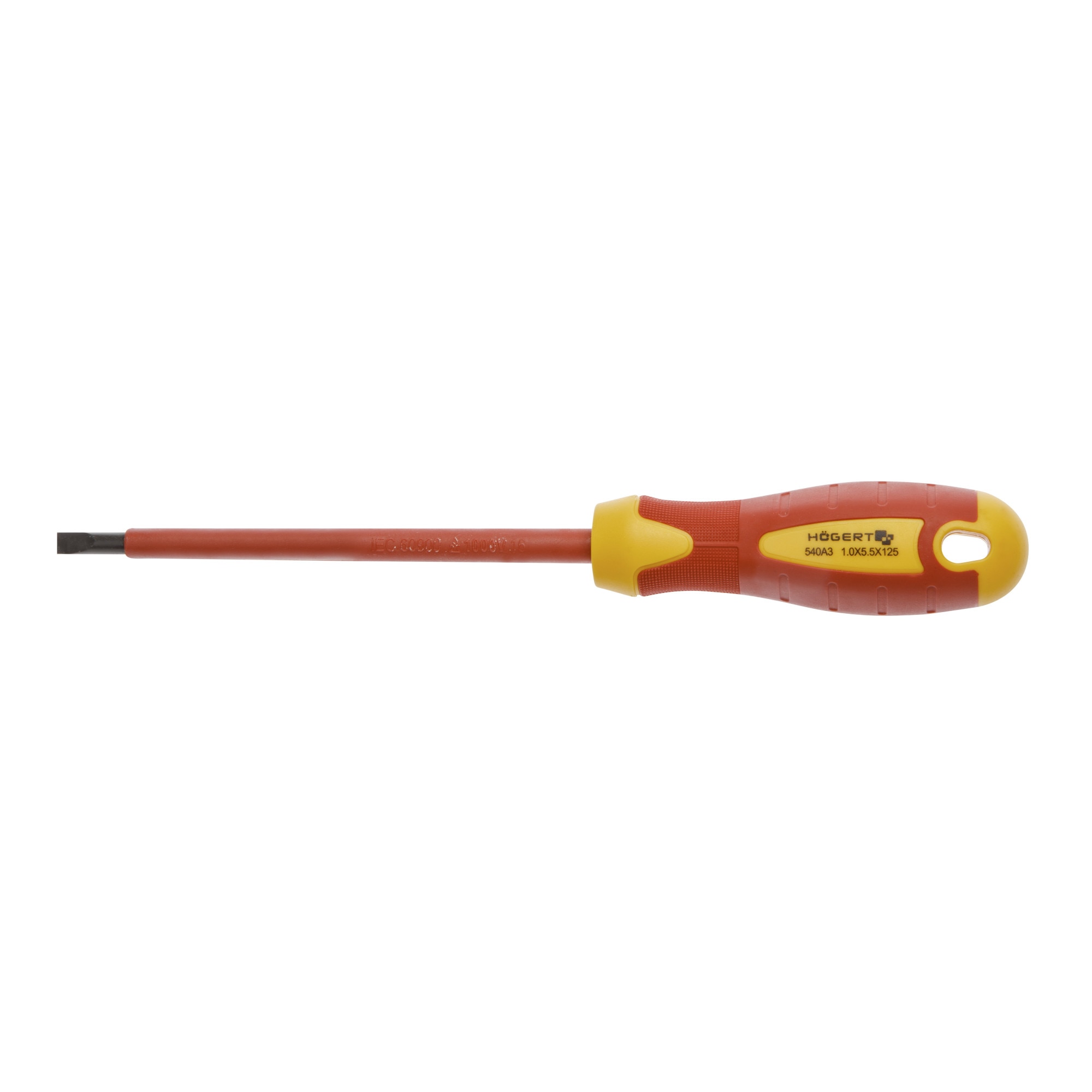 Surubelnita electrician dreapta 5.5X125 mm, HOEGERT, testata VDE 1000V, otel S2