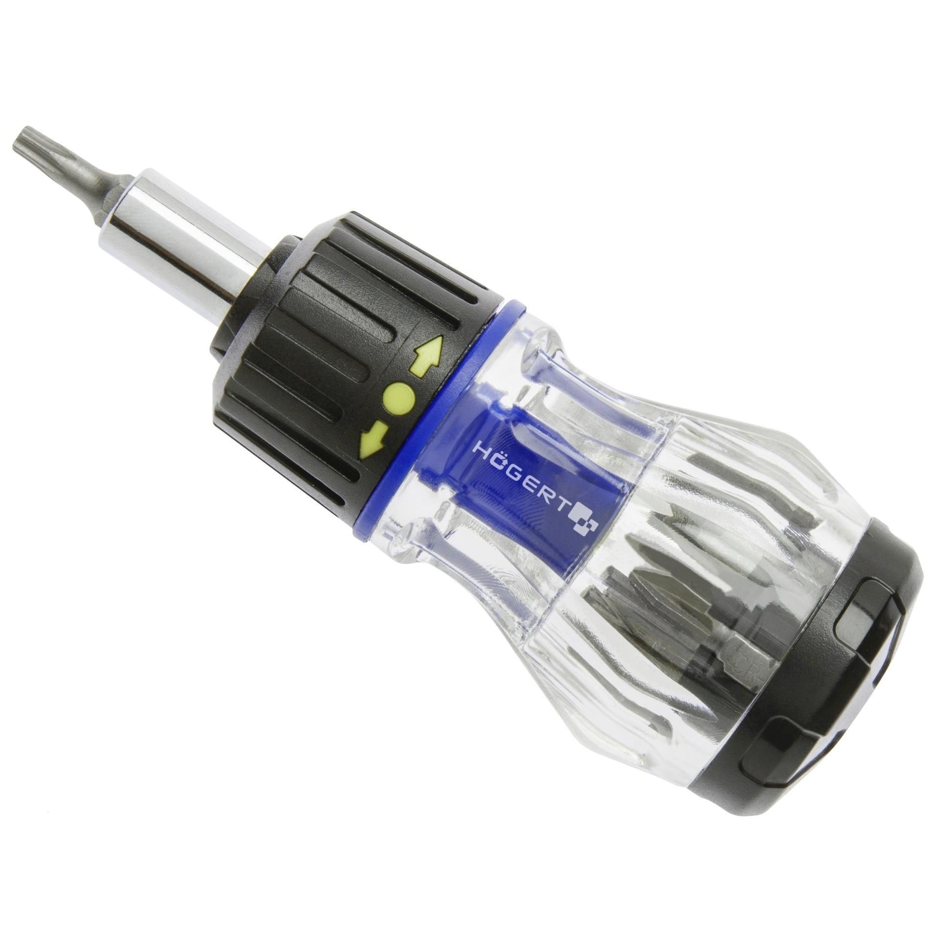 Surubelnita cu maner cu clichet si 8 varfuri interschimbabile, HOEGERT, otel S2