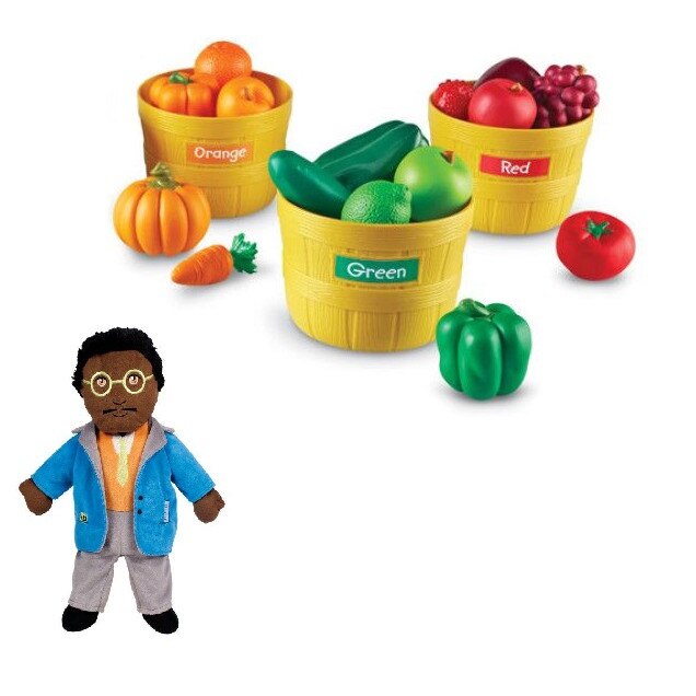 Fructele Fermierului - Farmer's Market - Set sortare culori + Papusa de mana cadou