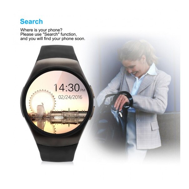 Ceas Smartwatch cu Telefon M Star Knight Wear 18, Camera Remote, Antizgarieturi, Anti Lost, Pedometru, Social Media, Design Elegant, model 2018, Black