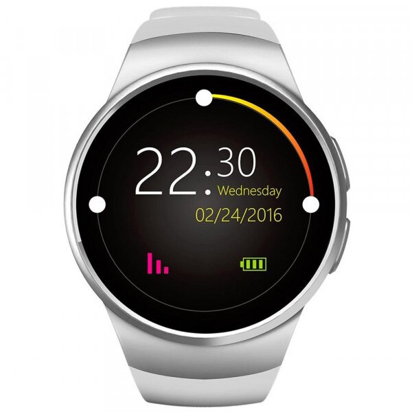 Ceas Smartwatch cu Telefon M Star Knight Wear 18, Camera Remote, Antizgarieturi, Anti Lost, Pedometru, Social Media, Design Elegant, model 2018, Alb