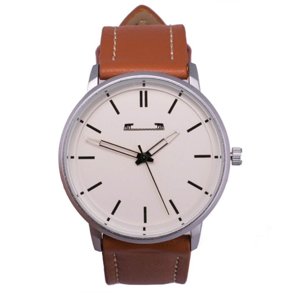 Ceas barbatesc MATTEO FERARI clasic-elegant, design italian, cadran alb, curea maro