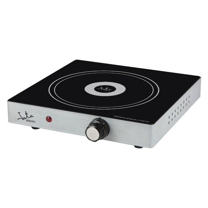 Стъклокерамичен котлон Jata V139, 2000 W, 1 зона, Защита от прегряване, Сив/Черен