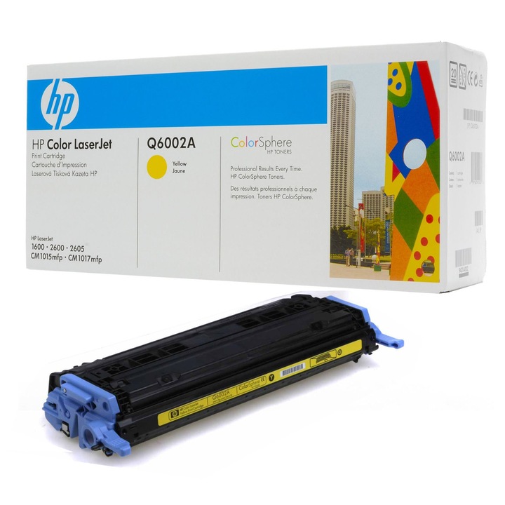 Toner kazetta, HP 124A (Q6002A), Sárga