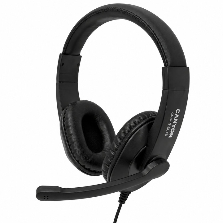 Căști cu microfon, Canyon CNS-CHSU1B, Negre