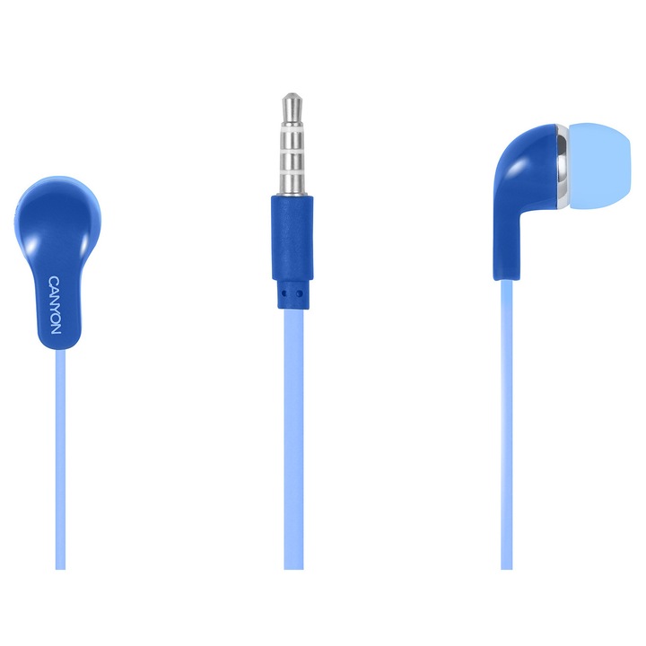 Căști intraauriculare cu microfon, Canyon CNE-CEPM01BL, Albastru