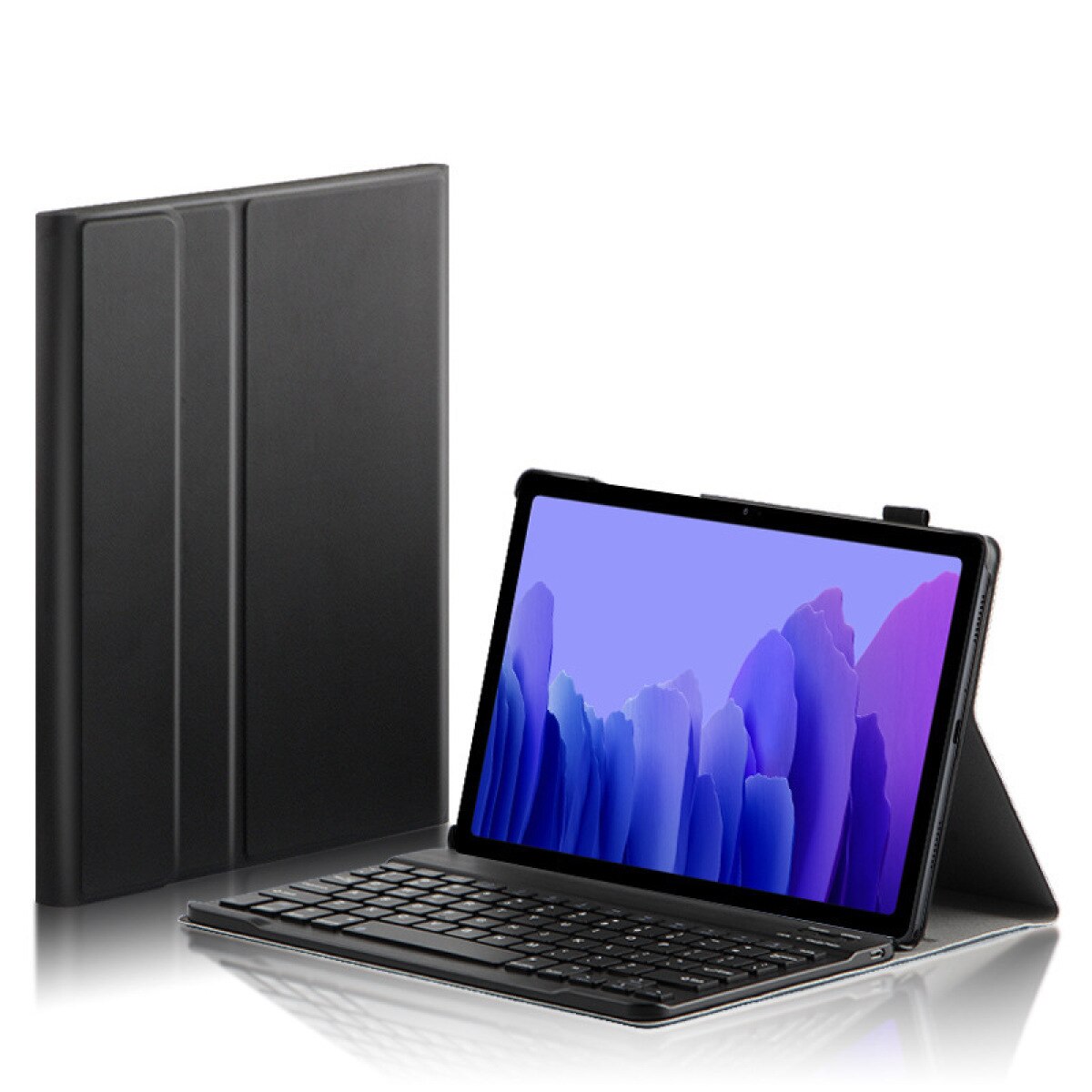 Husa cu tastatura Bluetooth magnetica pentru Samsung Galaxy Tab A8/A22, tastatura detasabila, husa din PU cu carcasa din policarbonat, 3 unghiuri de vizionare, negru, 0805BM-BST3066799