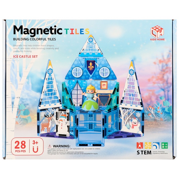Cuburi magnetice „Castel” – 28 de piese – Mega Creative